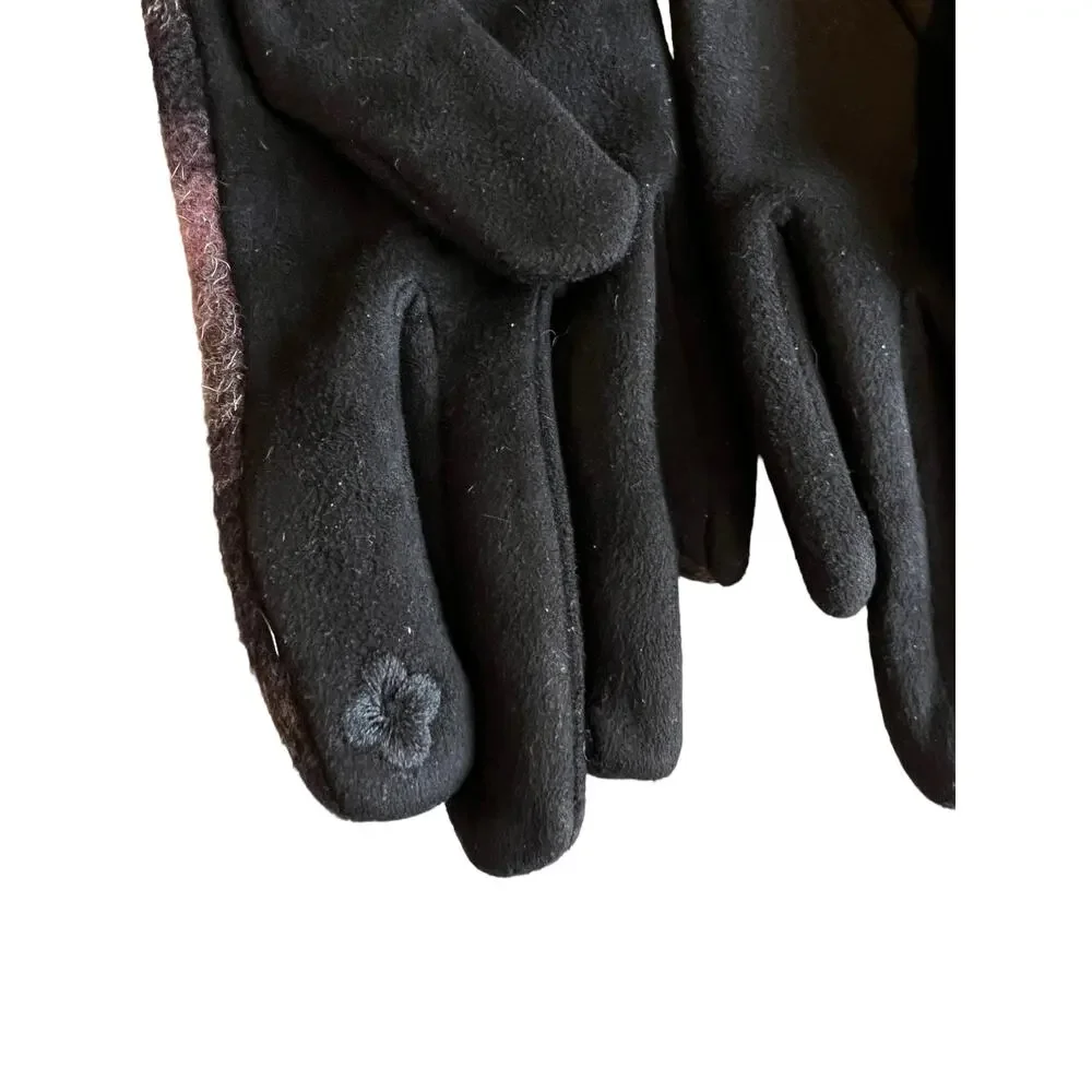Rabbit Fur Trimmed Fuzzy Tech Gloves